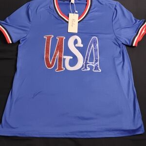 Blue USA Graphic T-Shirt